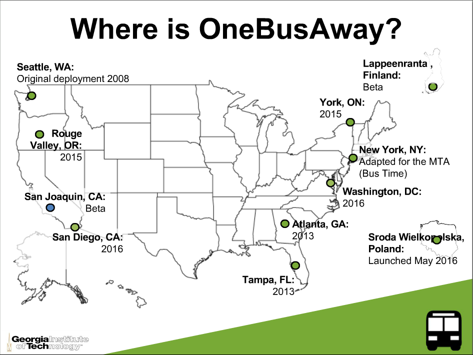 OneBusAway arrival screen for San Joaquin RTD