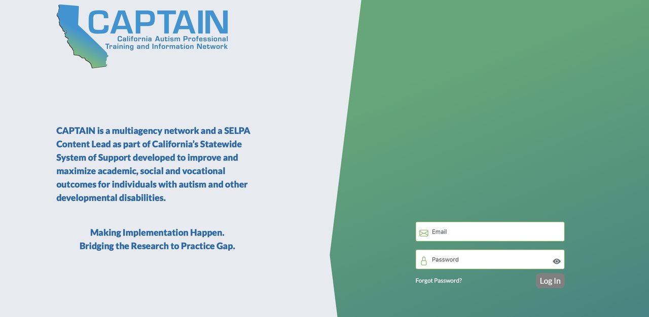 CAPTAIN login page