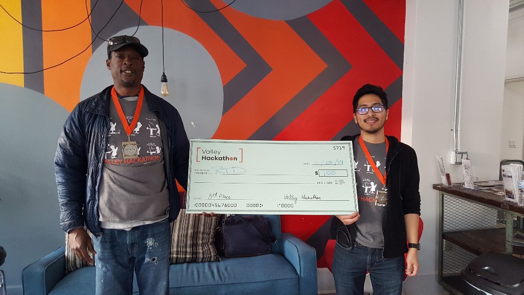 Team working at the Valley Hackathon