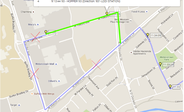Route geometry correction in the GTFS static feed